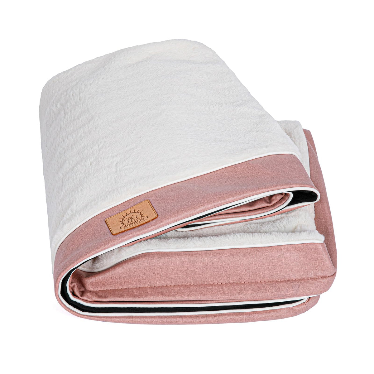 Sunheir funda para cama de perro jumbo rosa acolchado, brindando confort suave.