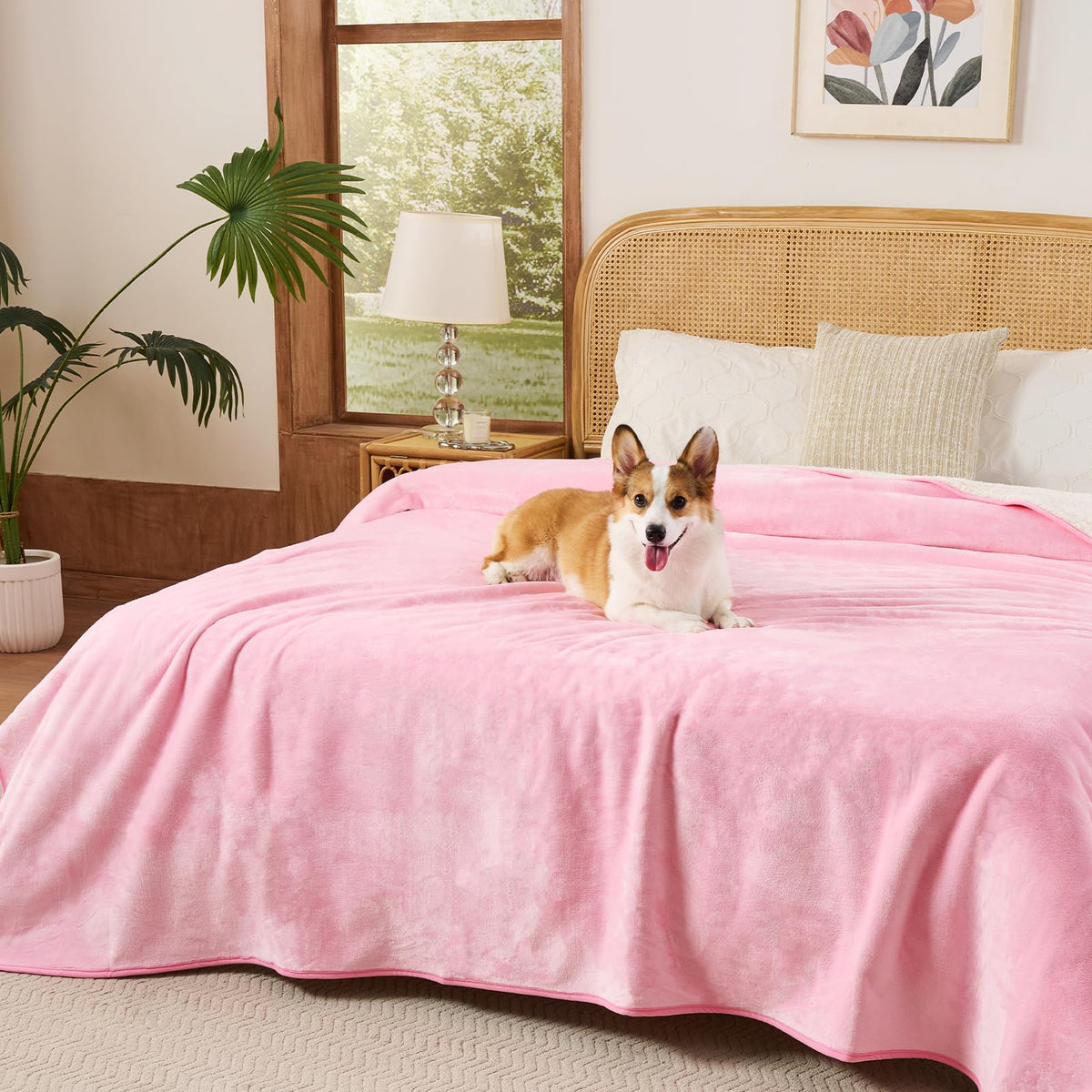 Sunheir manta impermeable para cama queen muestra protección ante derrames y patas mojadas.