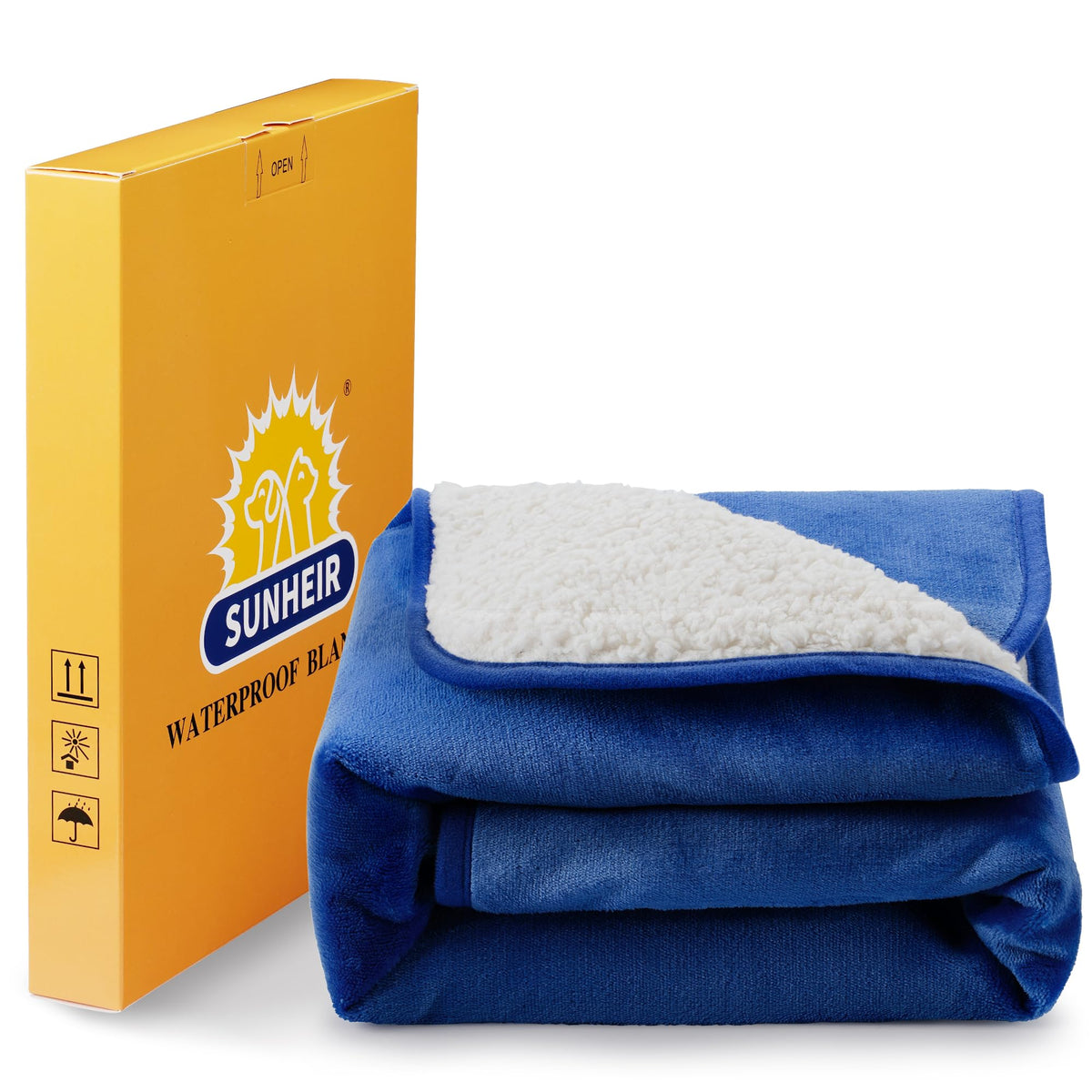 Sunheir manta para perro pequeno con sherpa gris, suave y cálida para su descanso.
