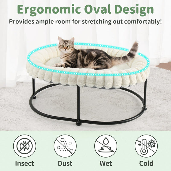 Sunhoo Cama Gato Elevada Detalle Colchon: acolchado suave y funda lavable
