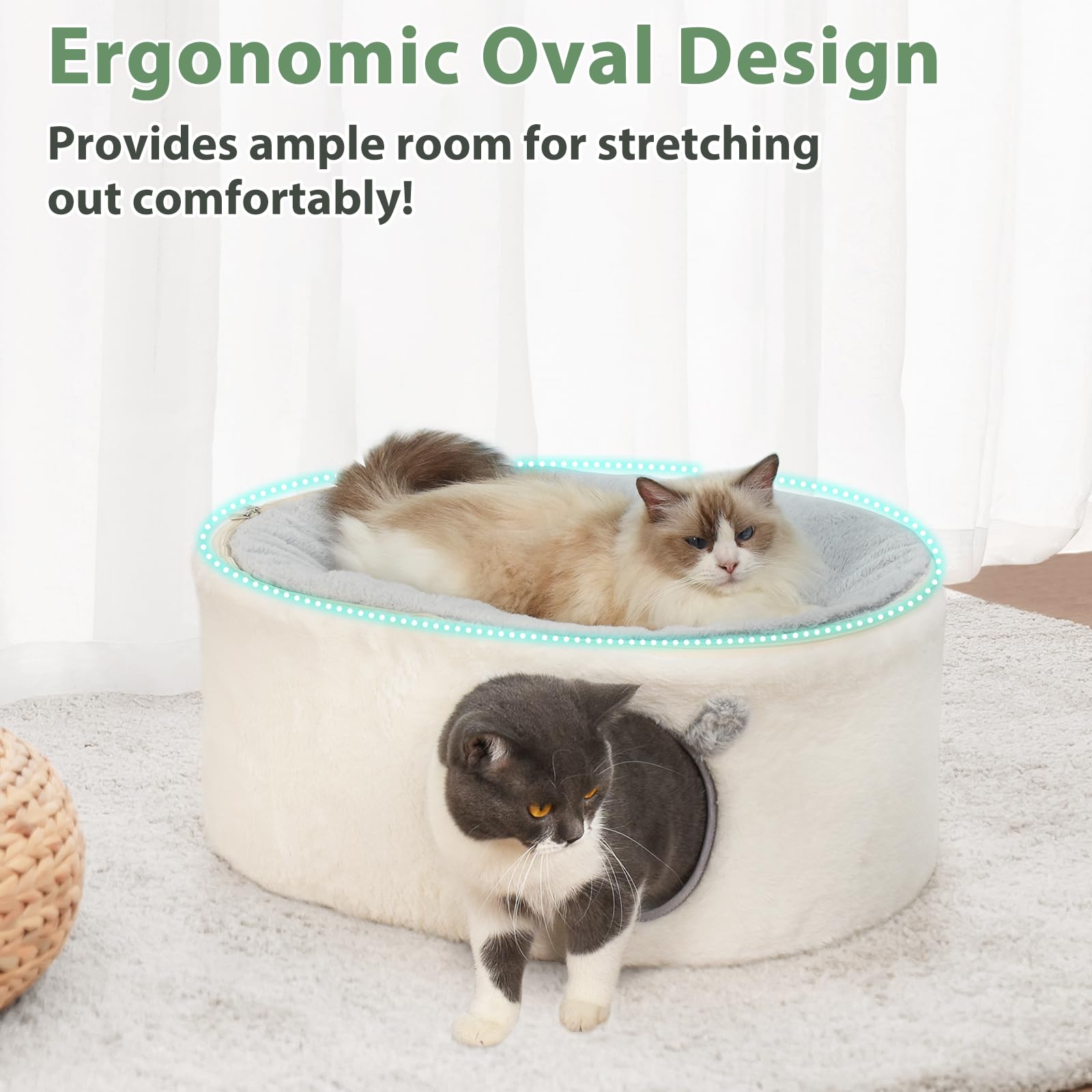 Sunhoo casa oculta para gatos con doble nivel, privacidad y juego