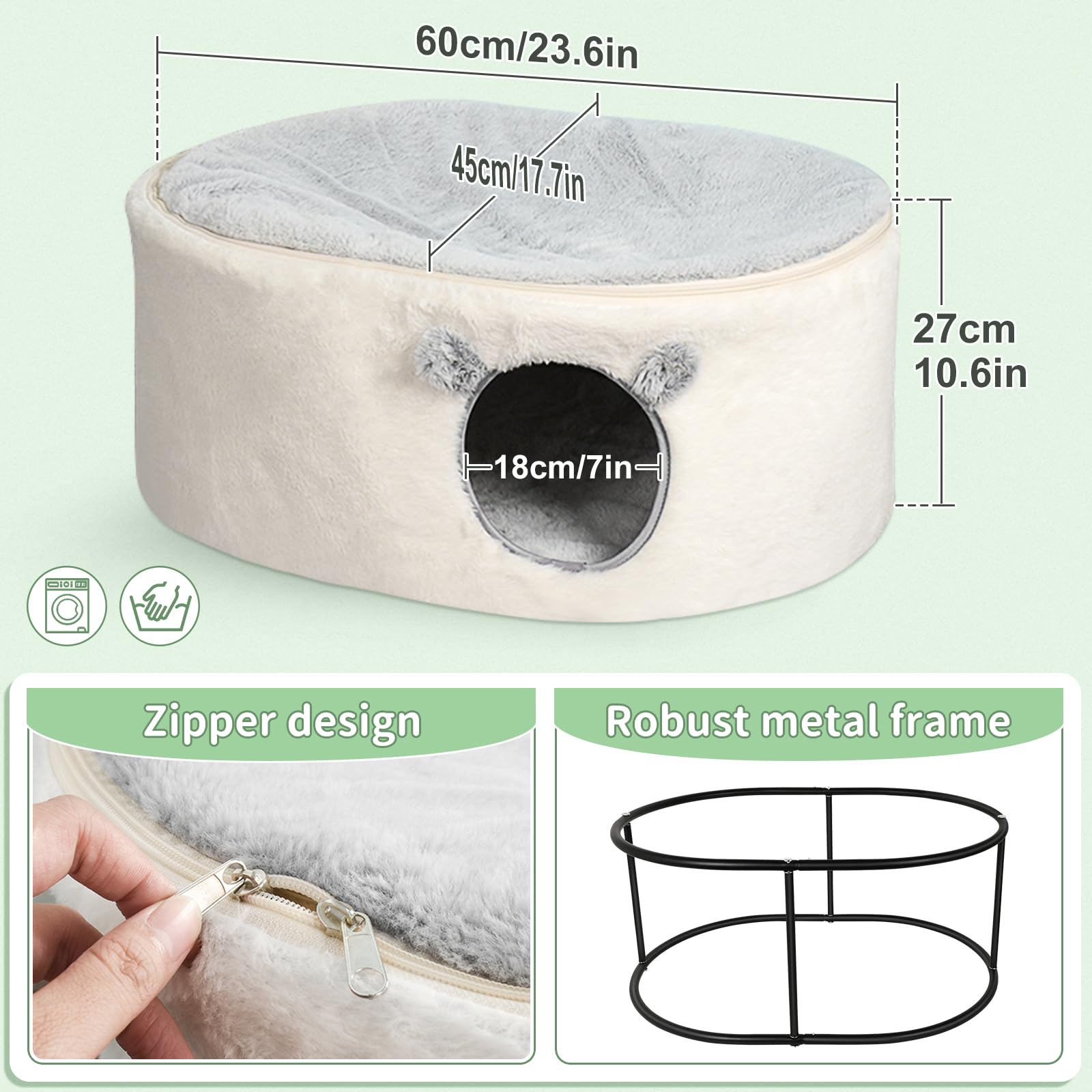 Sunhoo cueva para gatos con forro suave, refugio seguro