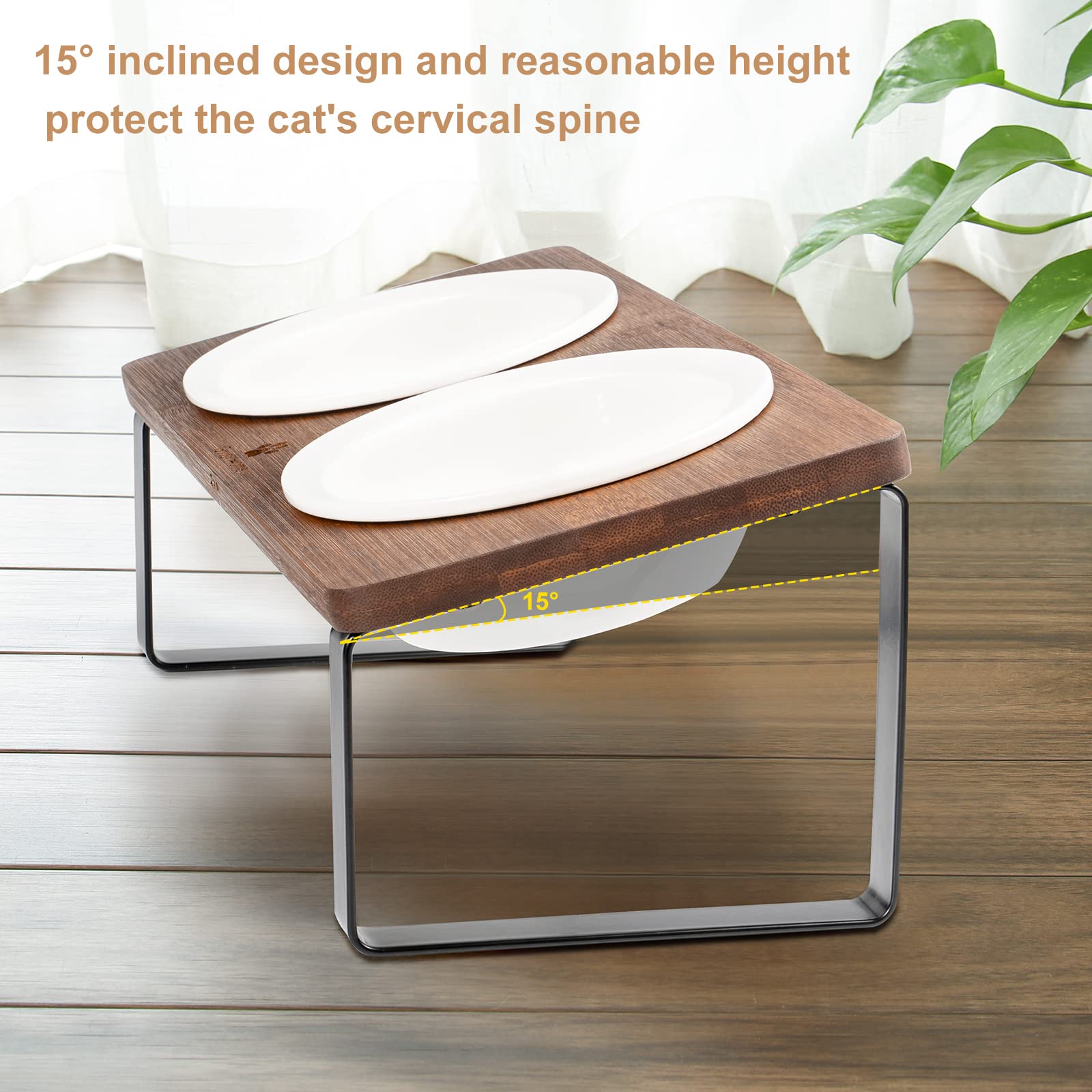 Sunhoo diseño ergonómico eleva e inclina los cuencos para facilitar la comida.