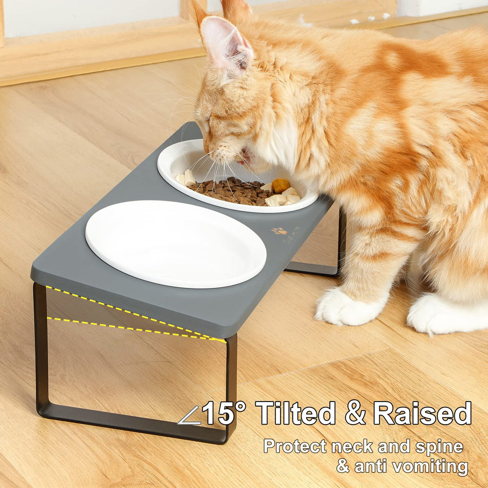 Sunhoo diseño ergonómico para gatos, mejora la postura al comer.