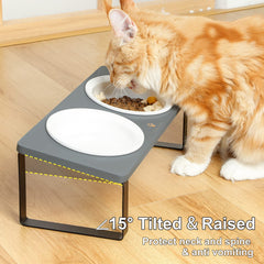 Sunhoo diseño ergonómico para gatos, mejora la postura al comer.