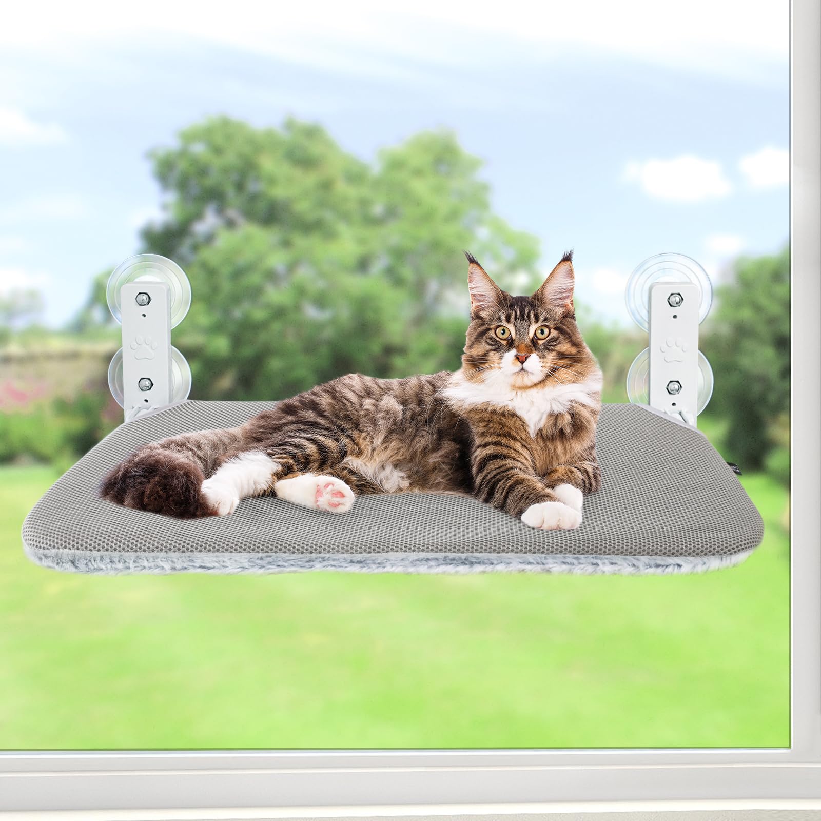 Sunhoo hamaca para ventana, diseño sin cables para libertad de movimiento.