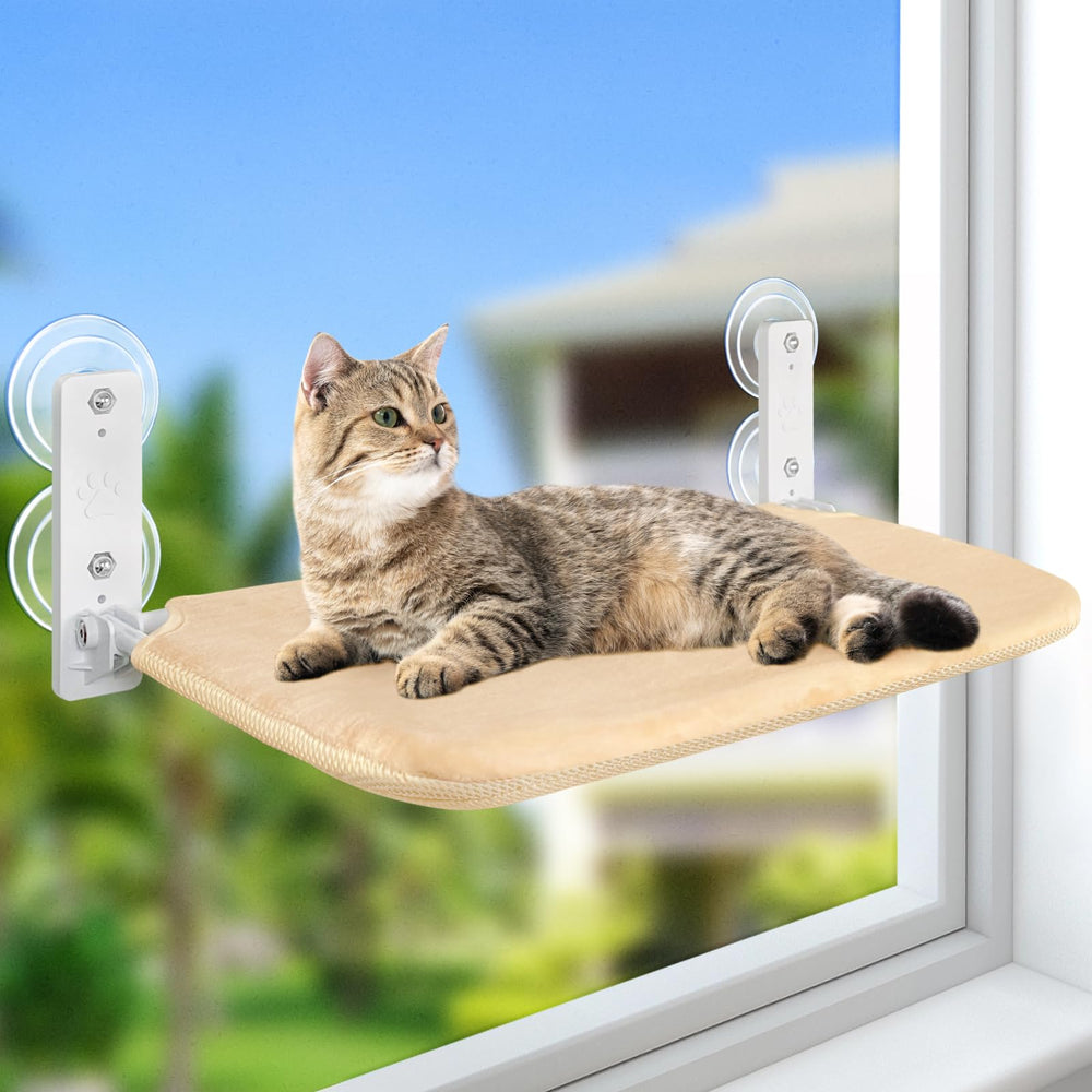 Sunhoo hamaca de ventana para gatos plegable e inalambrica, descanso estable