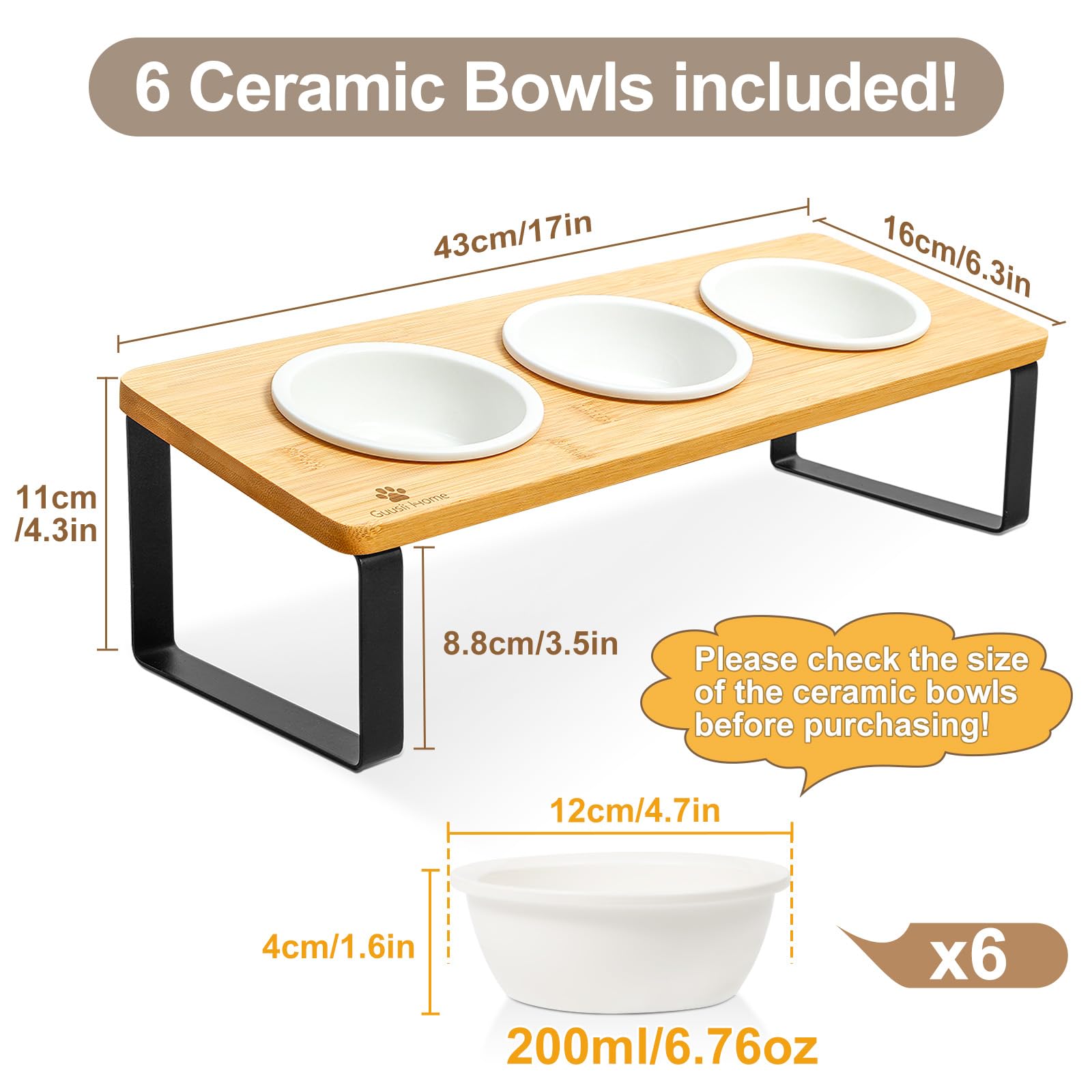 Soporte de madera Sunhoo para gato, estable y duradero durante las comidas.