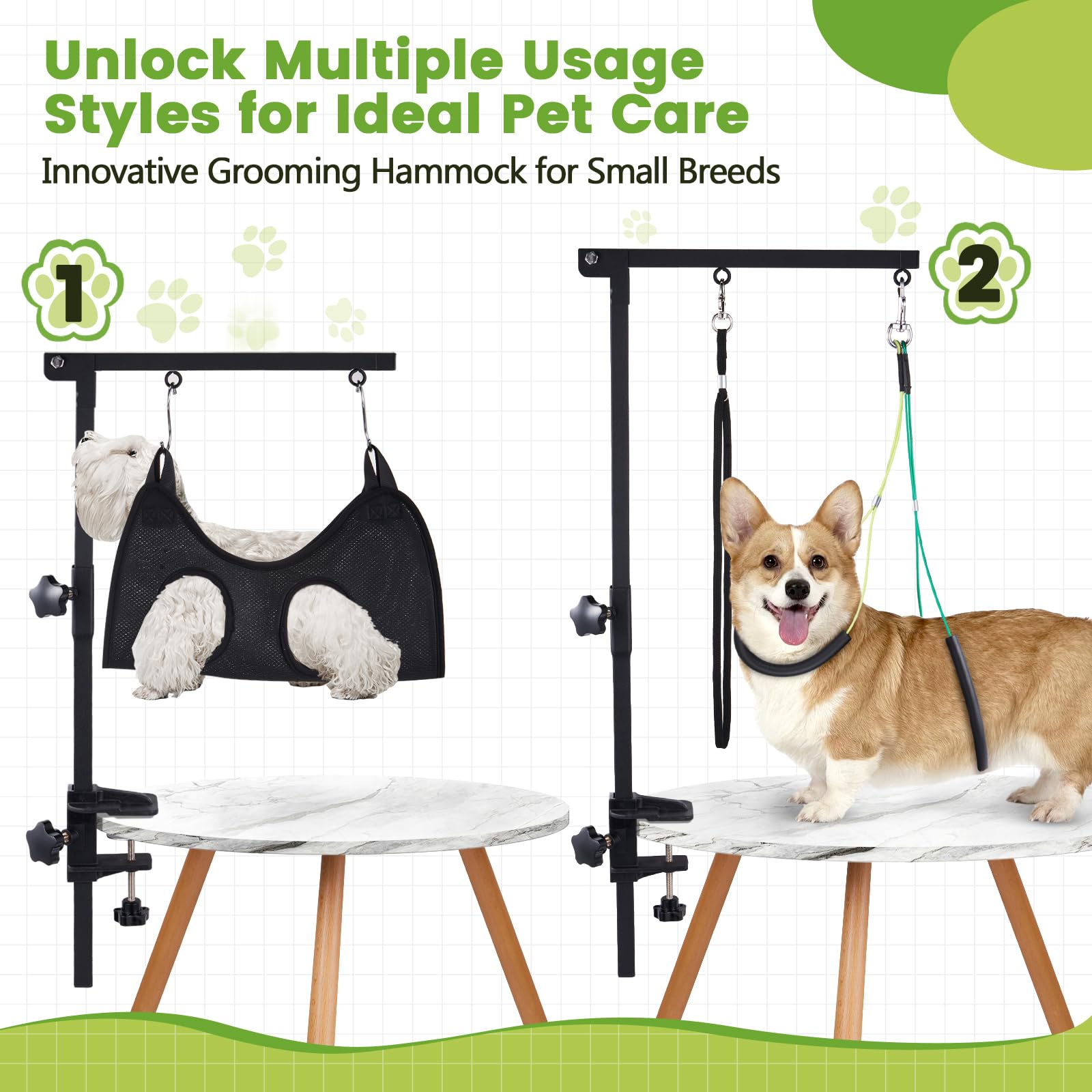 SUNMCCN abrazadera para mesa hasta 2 pulgadas; sujeción estable para grooming.