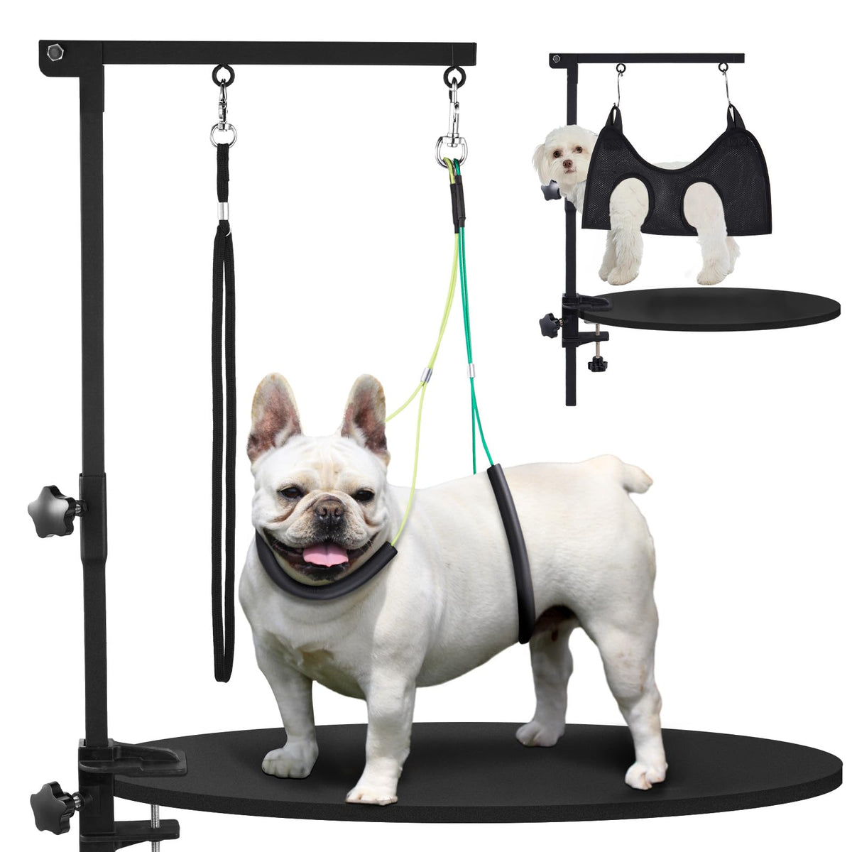 SUNMCCN brazo-grooming con hamaca ajustable para perros; comodidad durante el baño.