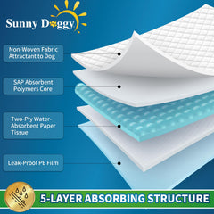 Sunny Doggy Pee Pad con diseño diamante, guía líquidos y reduce derrames.