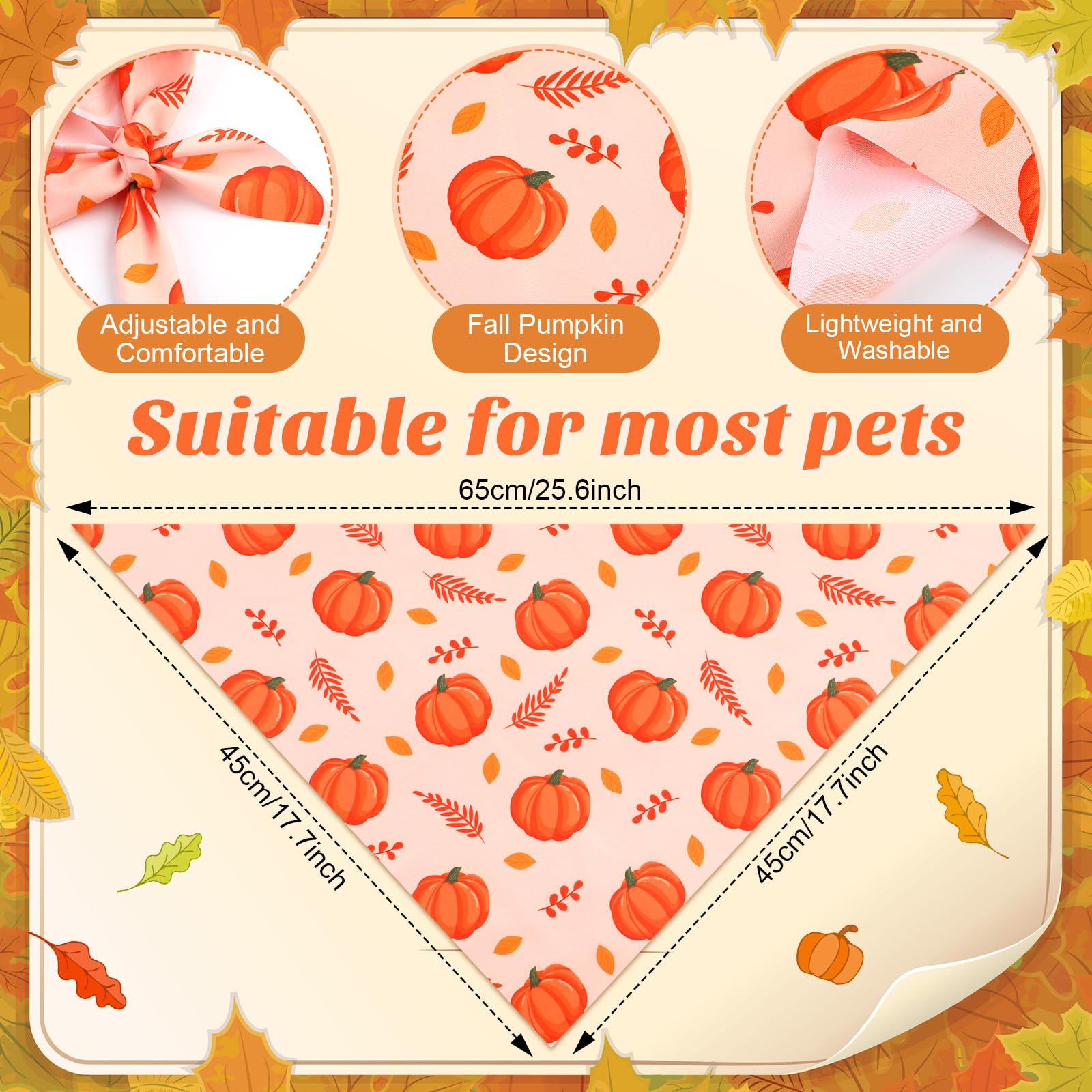 Sunnymove bandanas ajustables para perros en forma triangular, 65x45 cm, para varios tamaños.