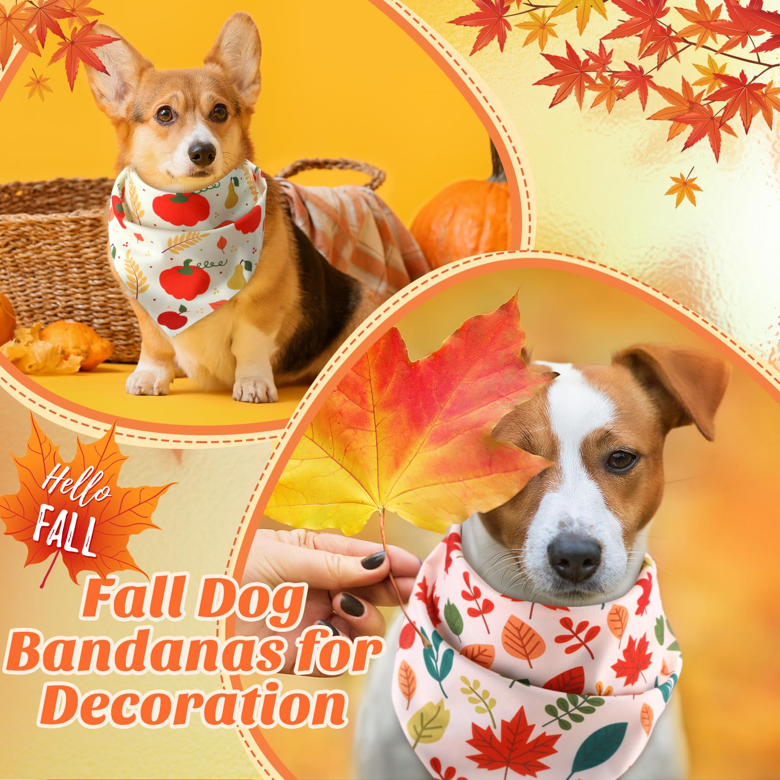 Sunnymove bandanas para perro con calabaza, perfecto para eventos y sesiones de fotos.