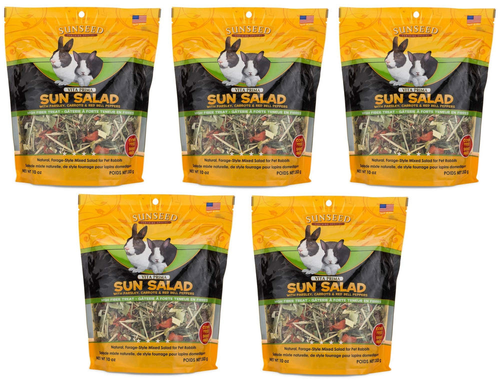 Ensalada solar para conejos Sunseed, paquetes de 5 bolsas, snack natural para enriquecer la ración.