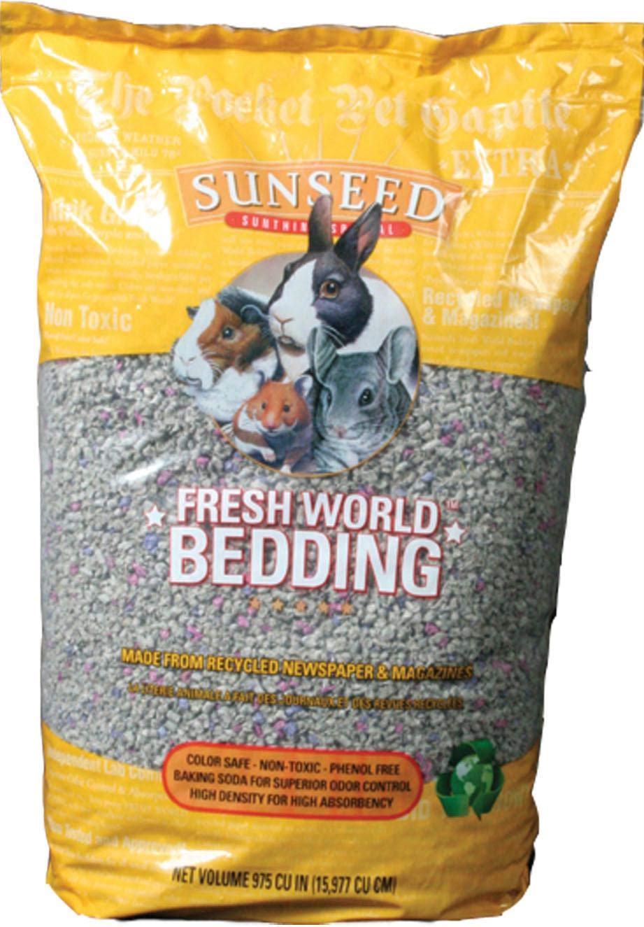 Sunseed Fresh World Bedding, 975 pulgadas cúbicas, gris moteado, descanso suave y sostenible.