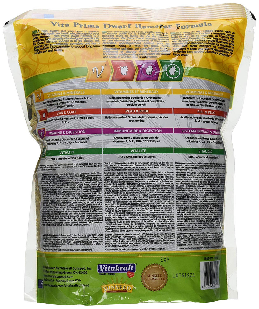 Mezcla de granos y avena de Sunseed Vita Prima para crujido sabroso y saludable.