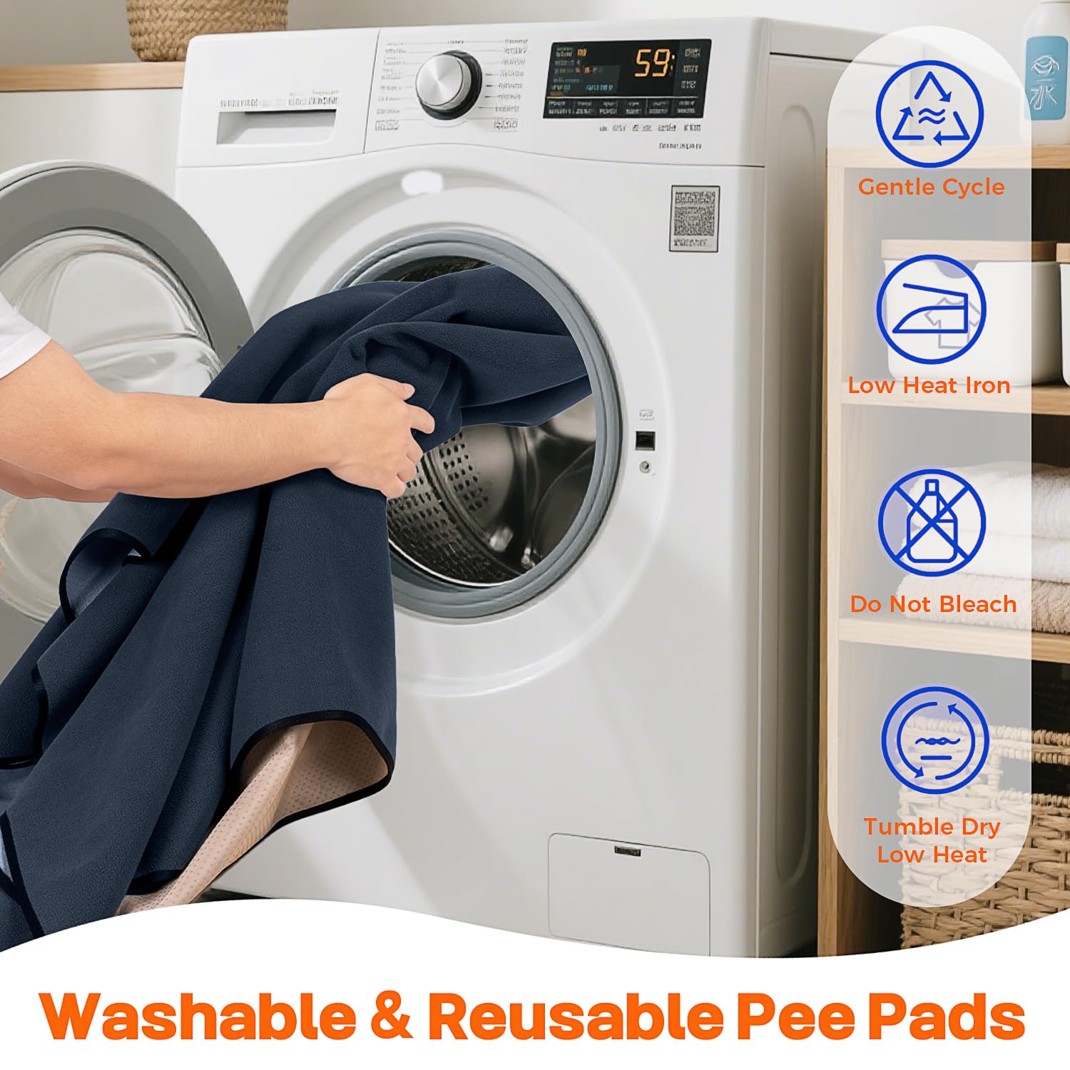 Lavable a máquina, con resistencia para más de 300 lavados.