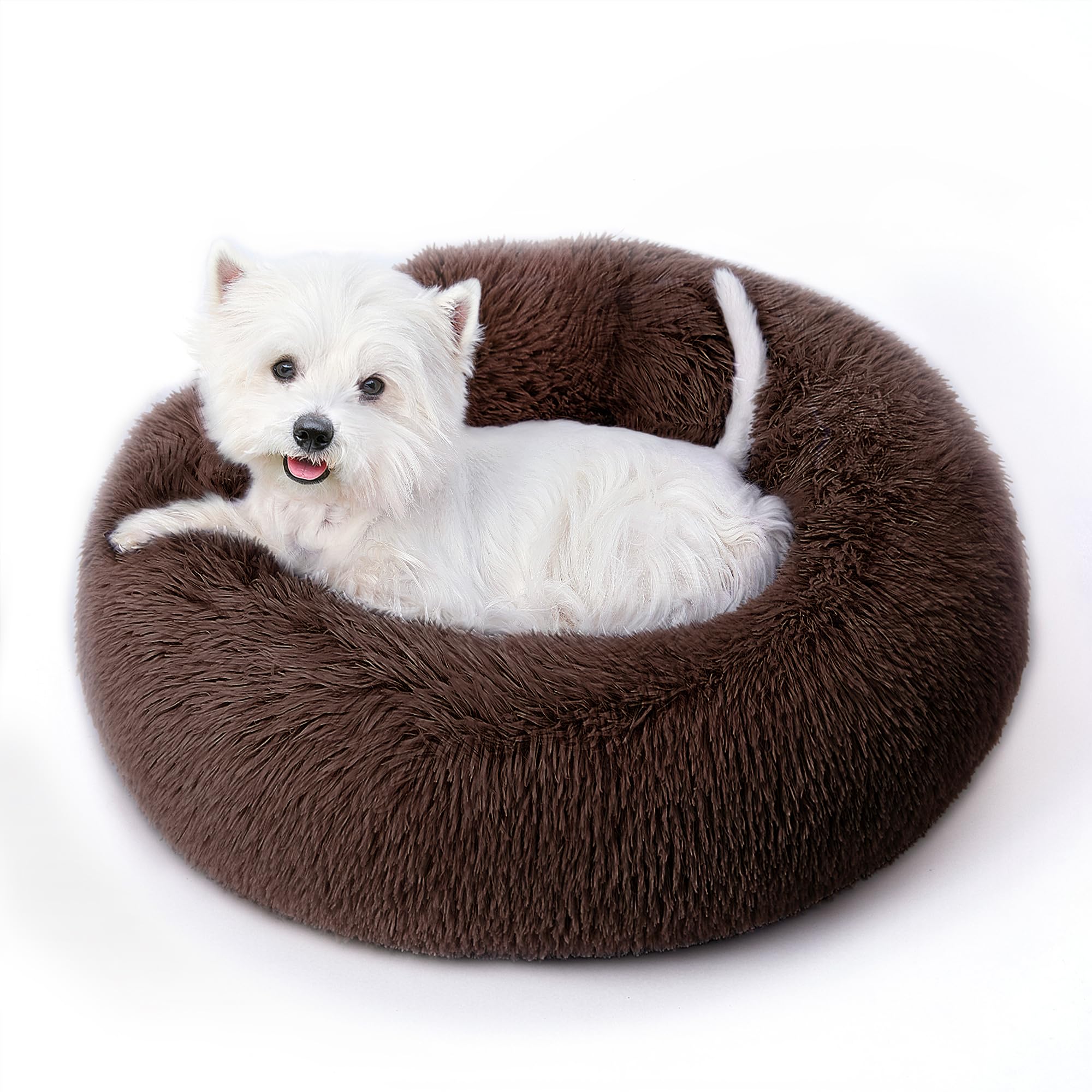 SunStyle Home cama para perro, calidez y confort en diseño redondo de 24 pulgadas