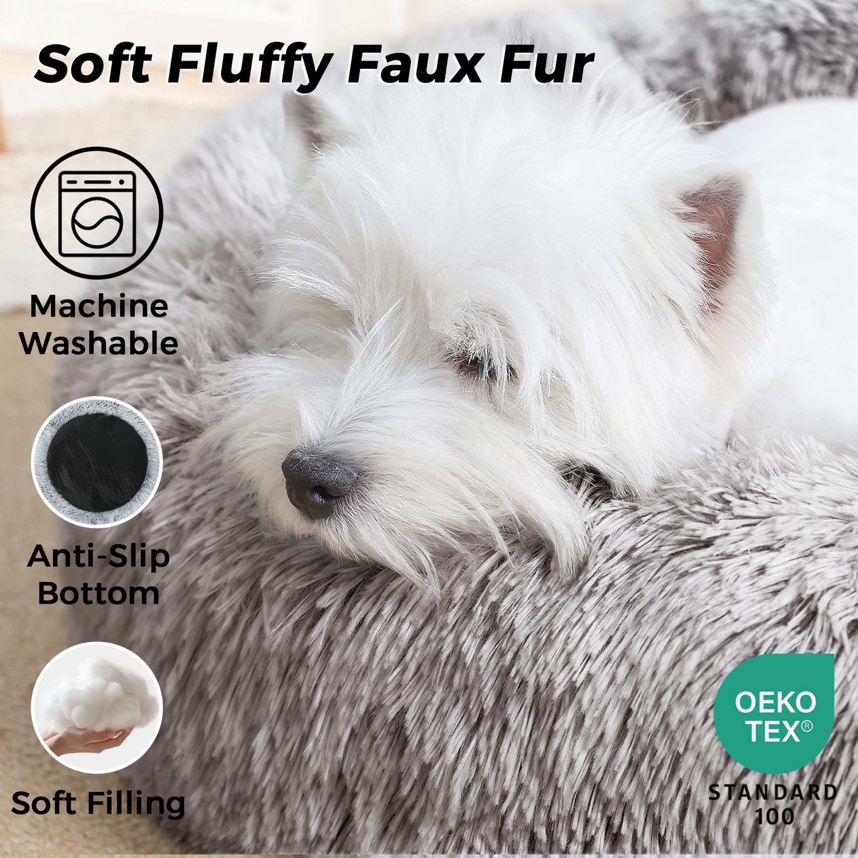 SunStyle Home cama-perro pequeño peluche: abriga cachorros con calor suave.