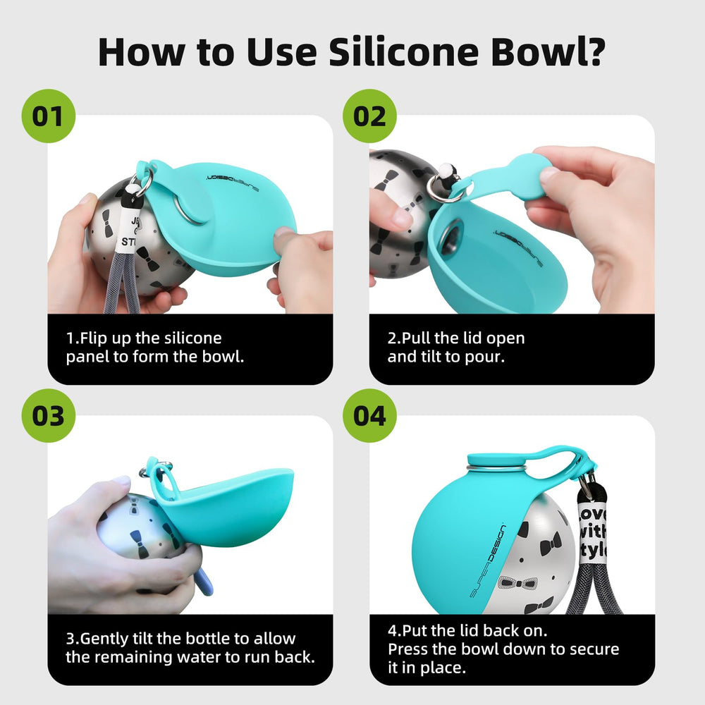 Diseño elegante en acero inoxidable de Super Design con cuenco de silicona