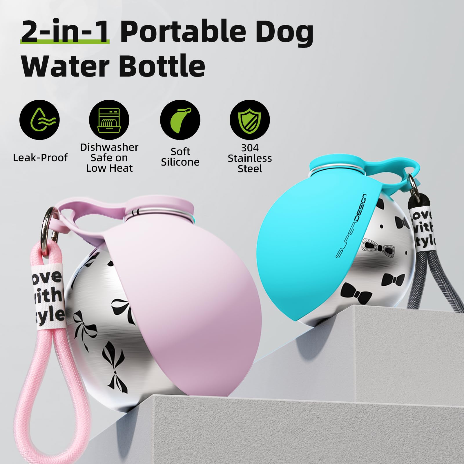 Materiales seguros para mascotas: acero inoxidable y silicona de calidad