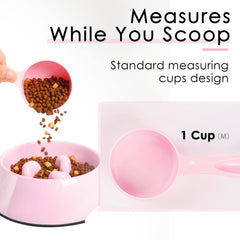 Super Design Cuchara Medidora 1 taza para gatos, rosa, fácil de limpiar.