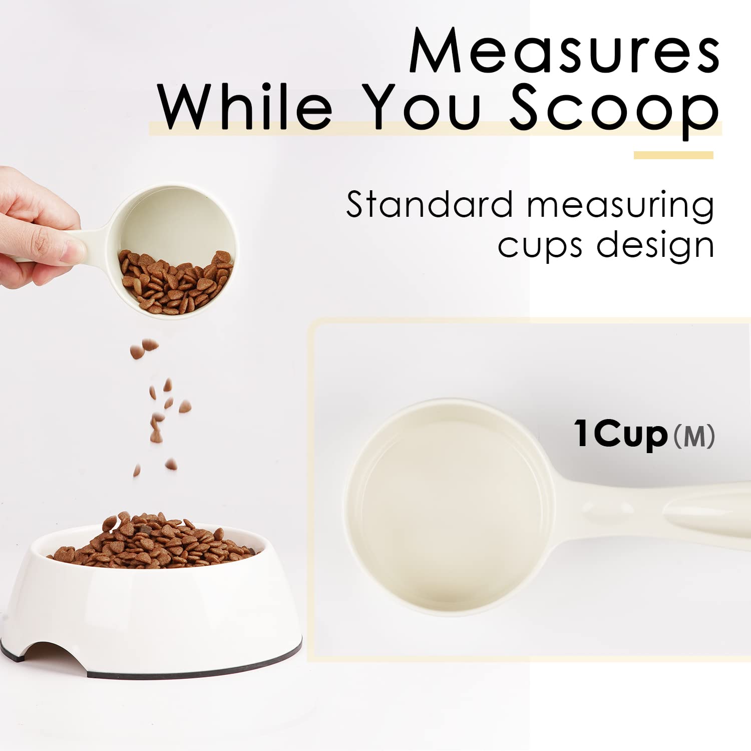 Super Design Cucharón de 1 taza para porciones consistentes.