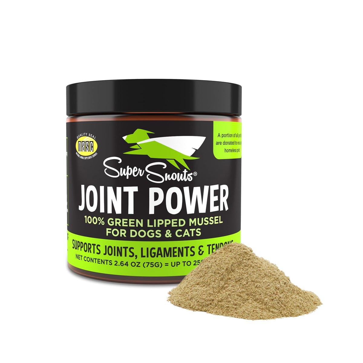 Super Snouts Joint Power en polvo con mejillón de labios verdes para articulaciones