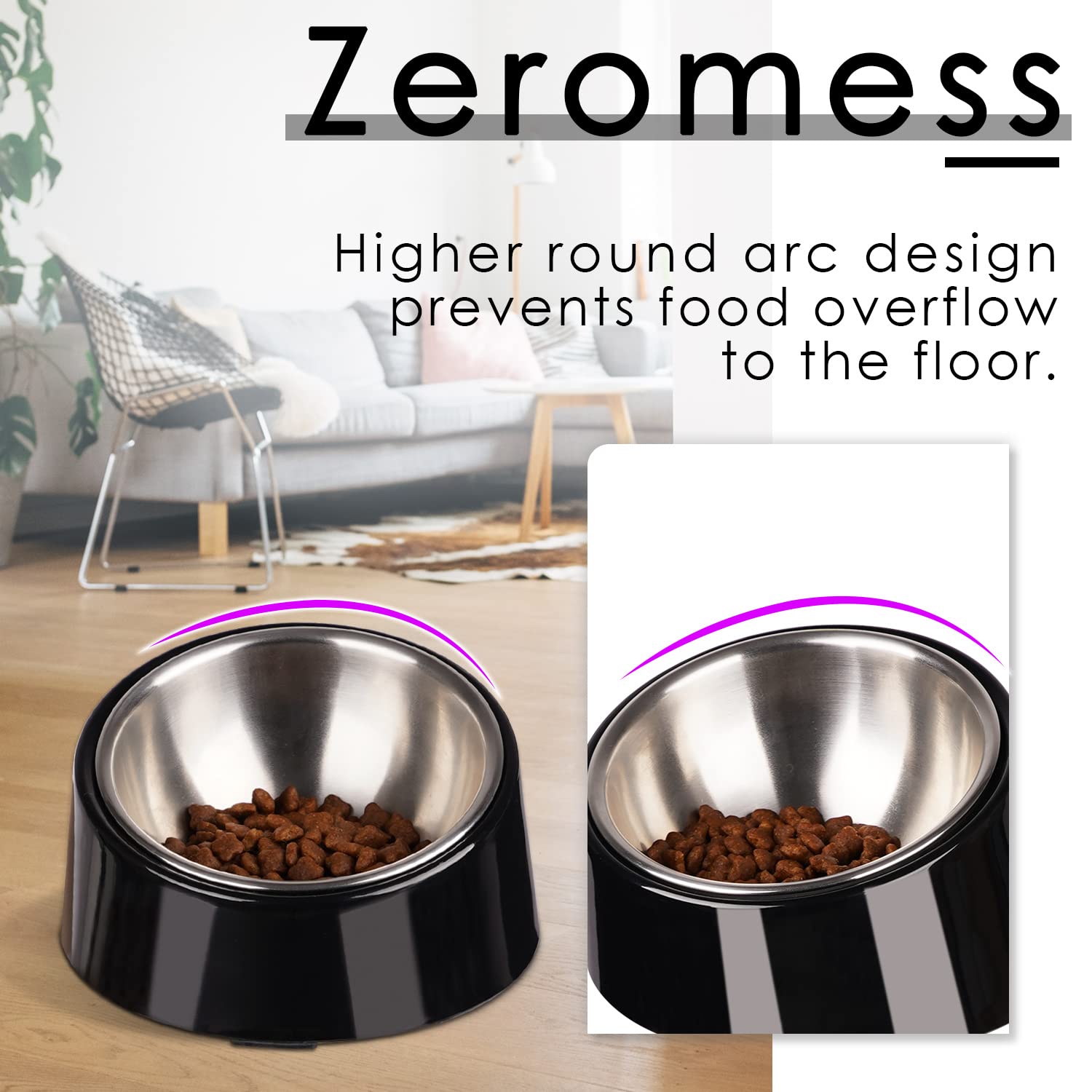 Cat raised bowl option by SuperDesign with 4-inch diameter and 2.25-inch depth.