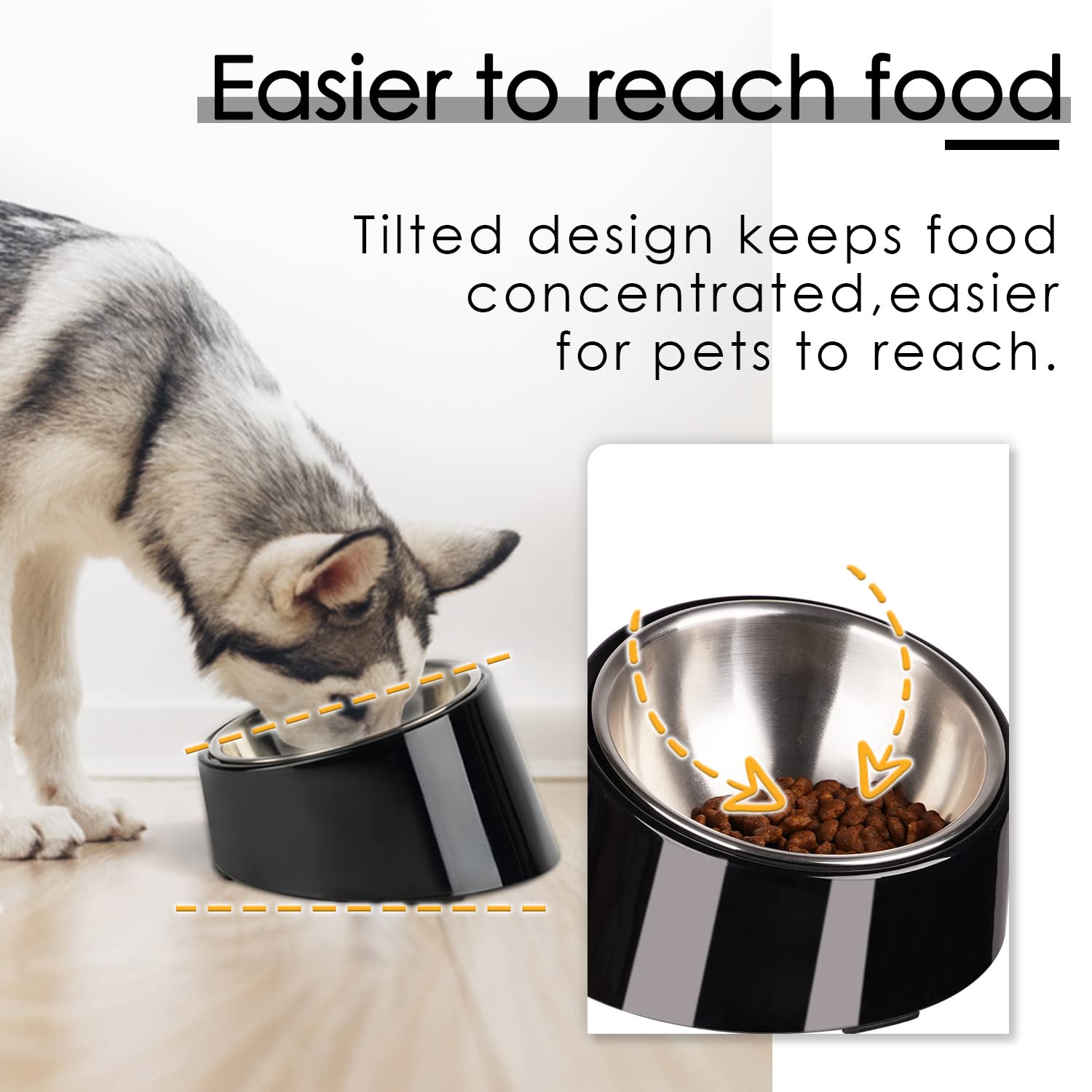Non-slip stand with bowl by SuperDesign to keep feeding stable.