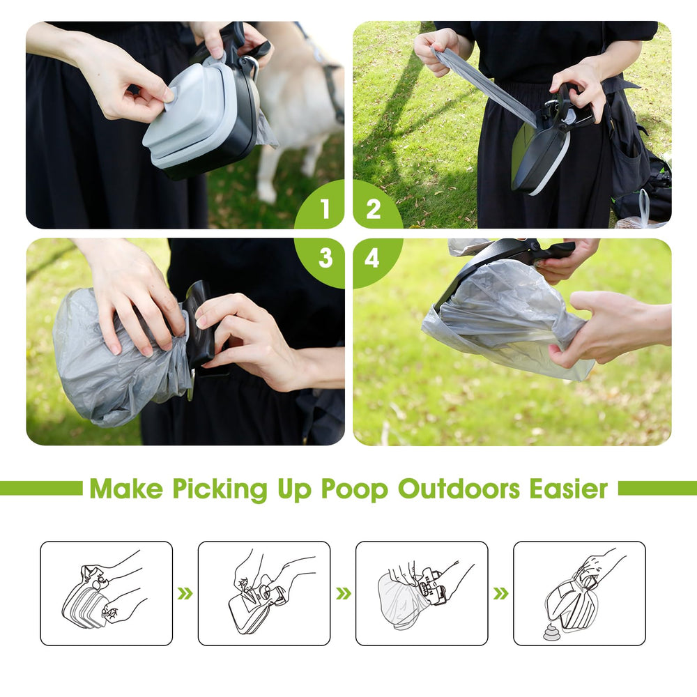 Mango ergonómico de Super Design para un agarre cómodo al recoger desechos.