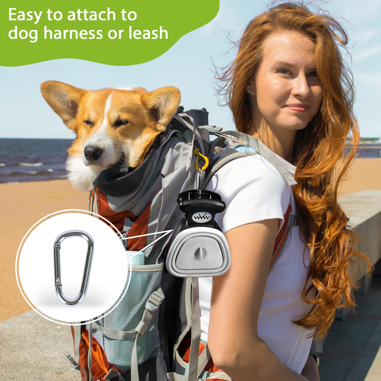 Recogedor Super Design para todo tamaño de perros, fácil de usar en caminatas.