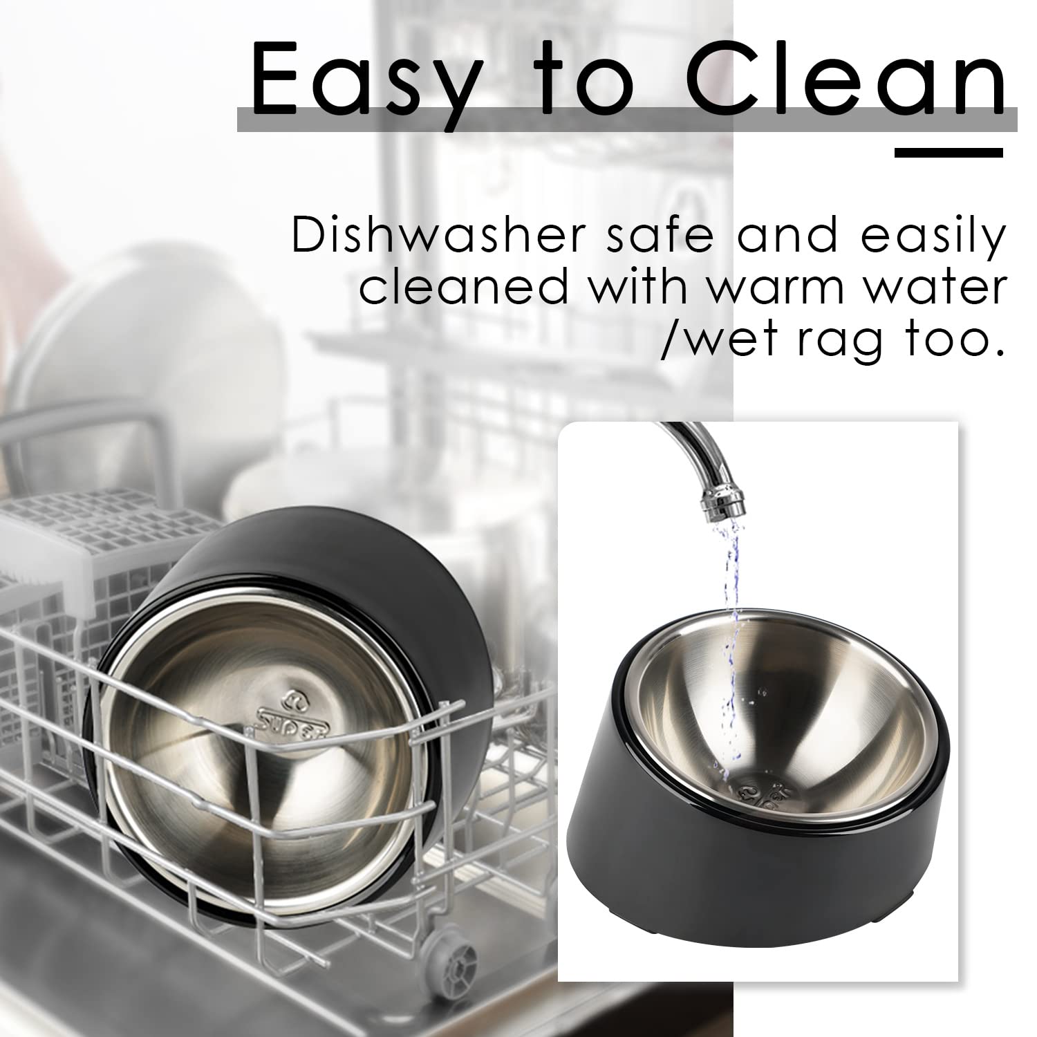 Compact SuperDesign bowl ideal for puppies and tiny cats in small spaces.