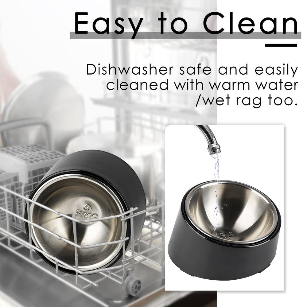 Compact SuperDesign bowl ideal for puppies and tiny cats in small spaces.