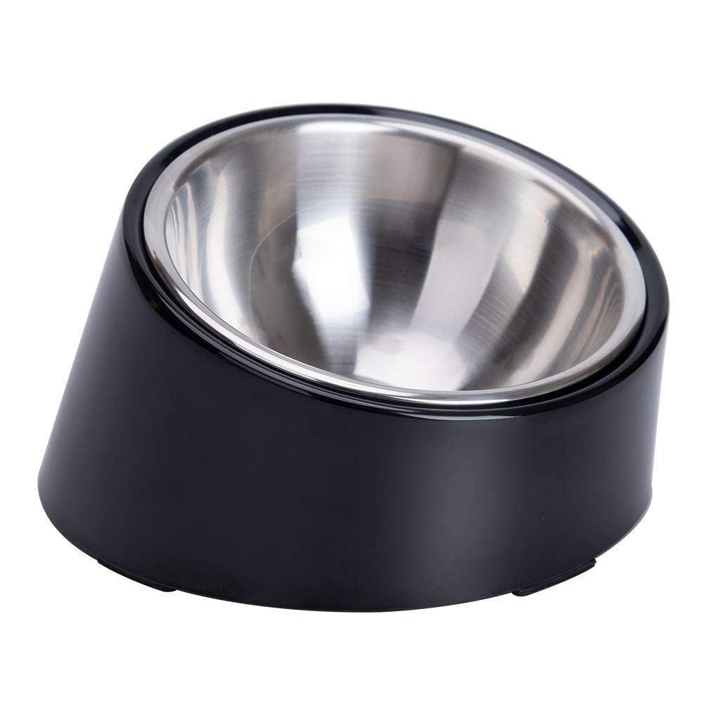 SuperDesign small tilted bowl at 15-degree angle for flat-faced breeds and small pets.