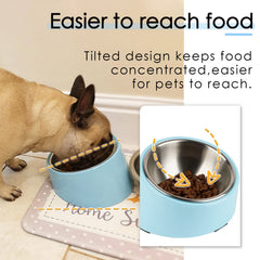 Super Design tazón 15 grados para gatos, mejora la postura al comer