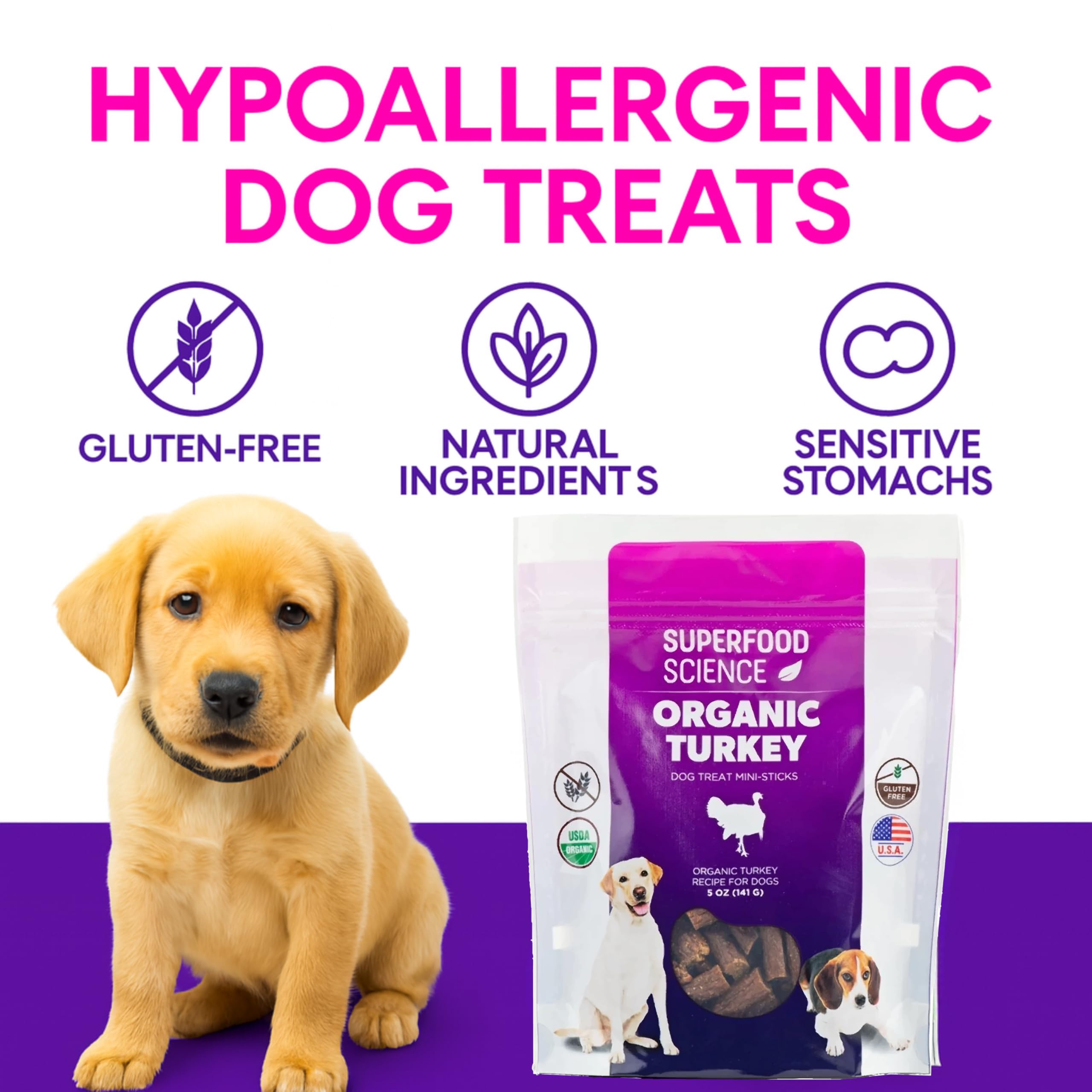 Bocaditos semihumedos para entrenamiento canino con Superfood Science.