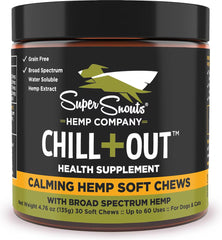 Envase de Super Snouts Chill + Out para perros y gatos, fácil de almacenar