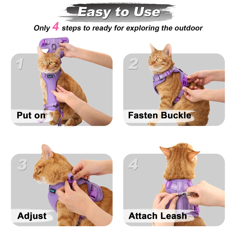 Supet arnés para gato talla pequeña con guía de tallas.