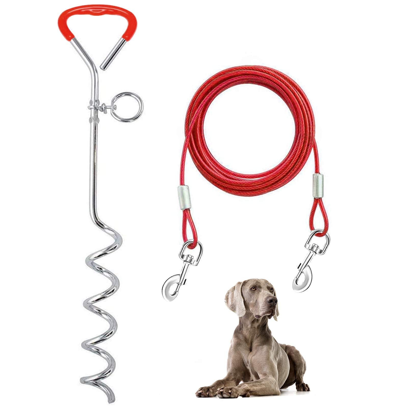 Supet cable tira perros 32 pies, libertad de movimiento para paseos al aire libre.