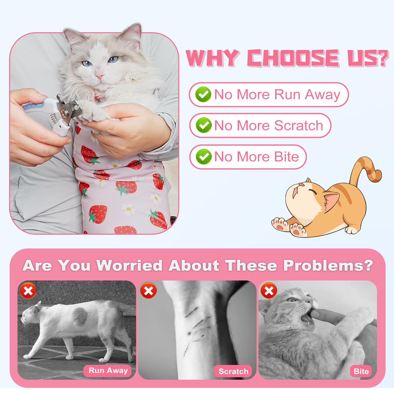 Supet Cat Wrap: ajuste suave que evita escapes durante el cuidado