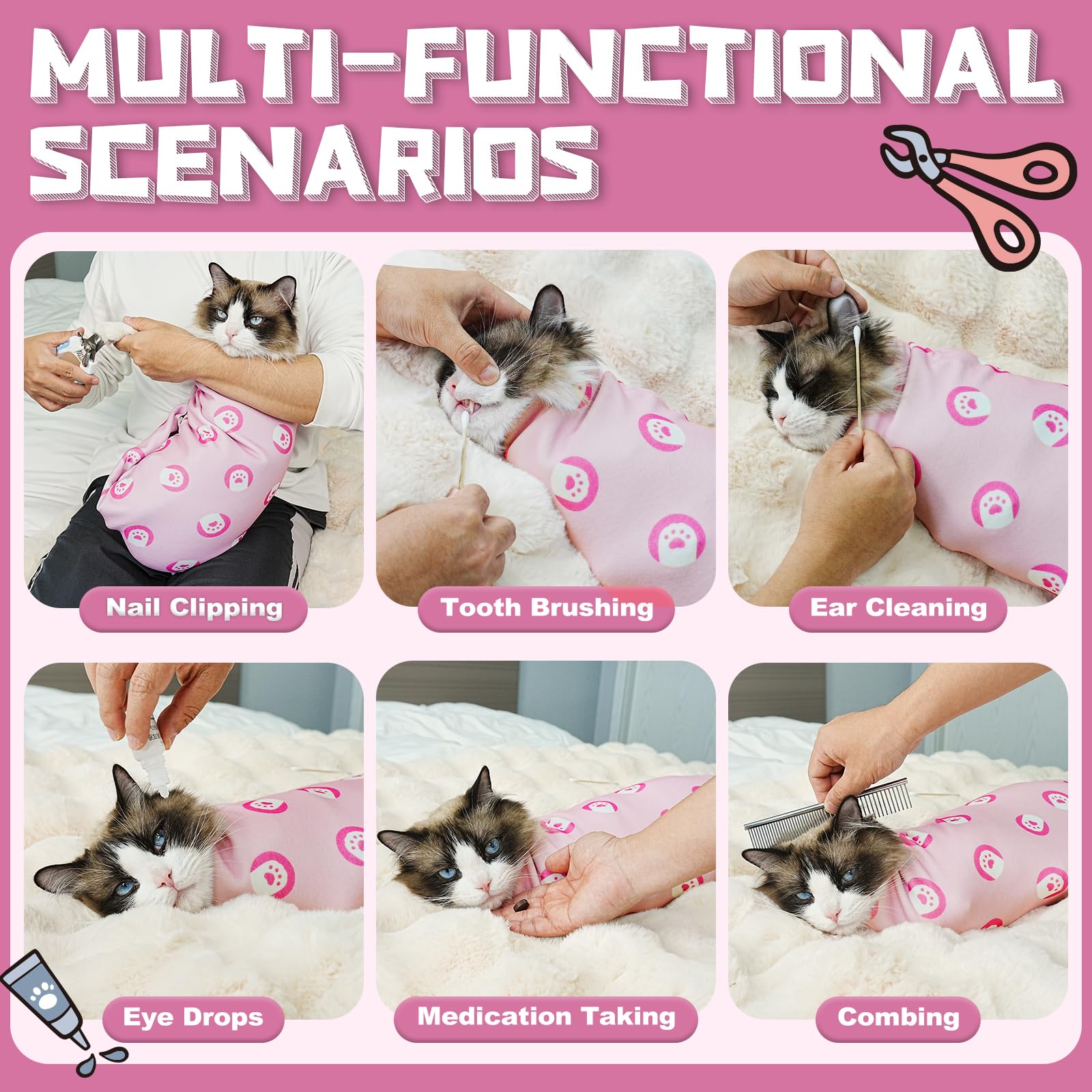 Supet Cat Wrap cepillado de dientes: higiene bucal suave y práctica.
