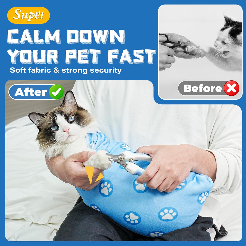 Supet Cat Wrap con material suave para mayor confort durante el cuidado