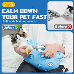 Supet Cat Wrap con material suave para mayor confort durante el cuidado