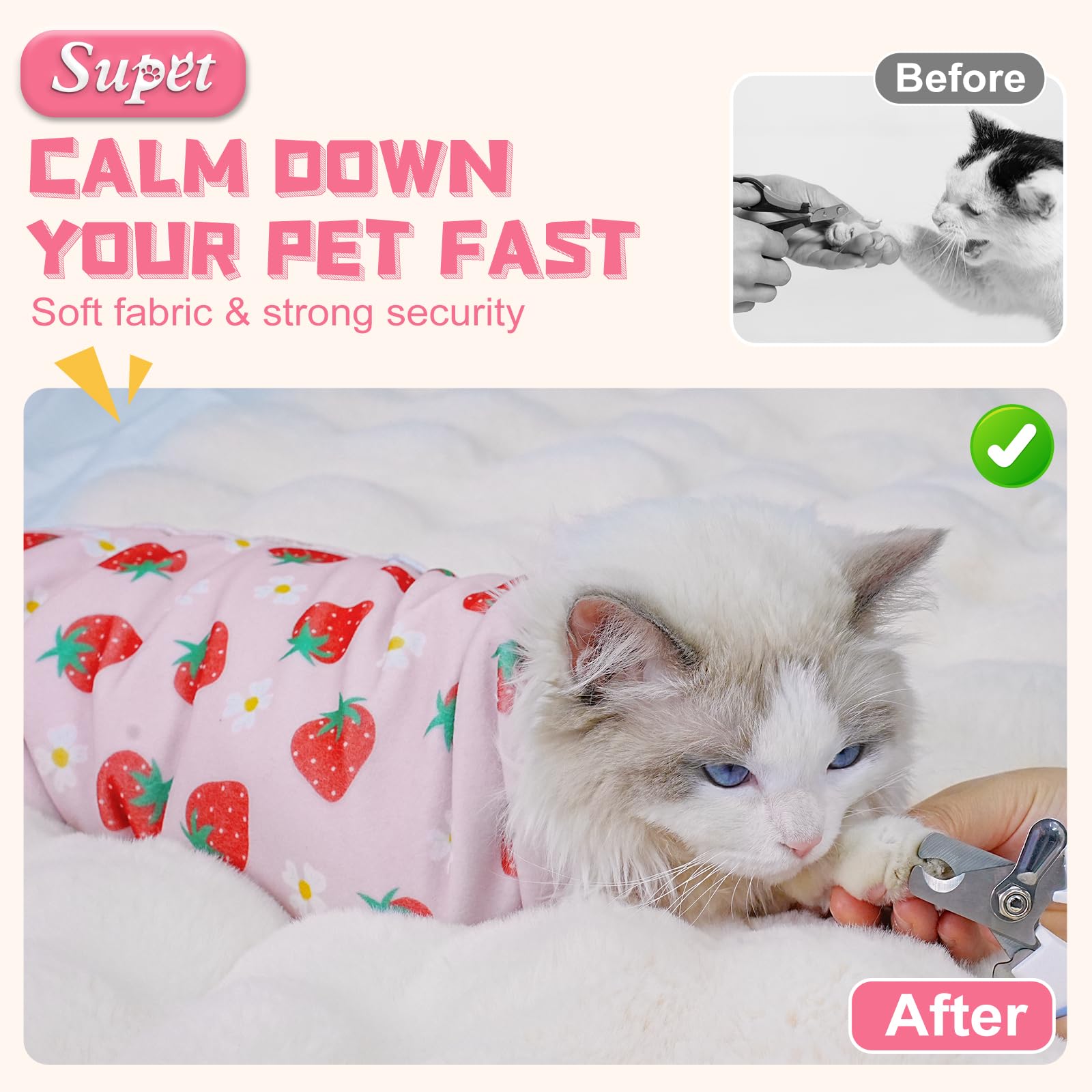 Supet Cat Wrap: uso para medicamentos sin ruido