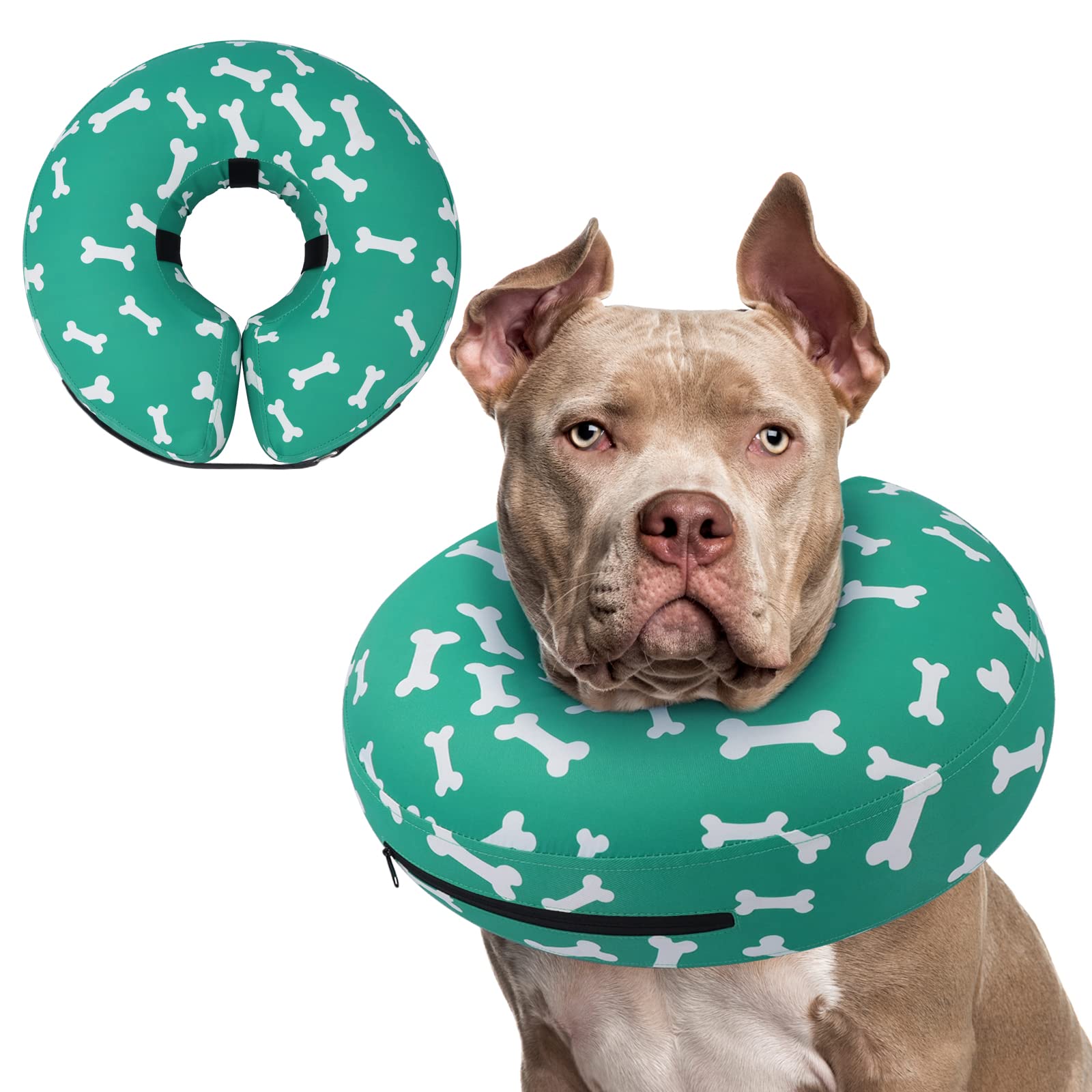 Supet collar inflable en forma de dona para perros, protección suave tras cirugía.