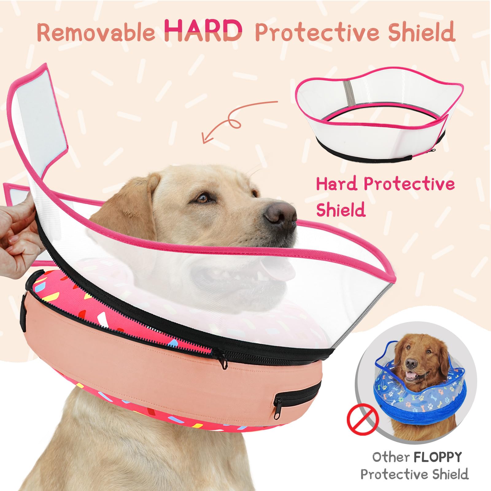 Supet collar dona inflable con cierre ajustable garantiza un ajuste seguro.