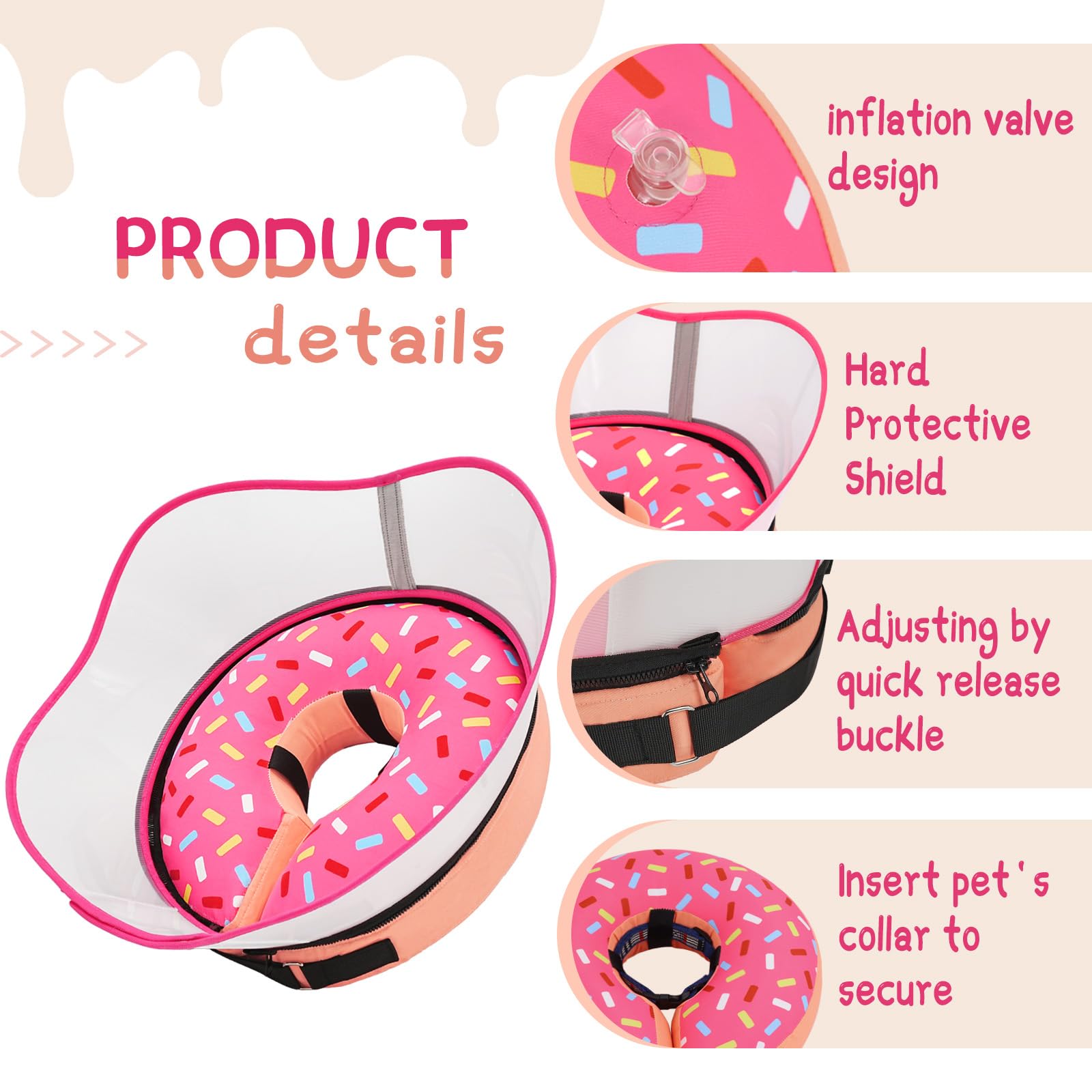 Supet collar dona inflable con diseño sencillo facilita el uso diario.