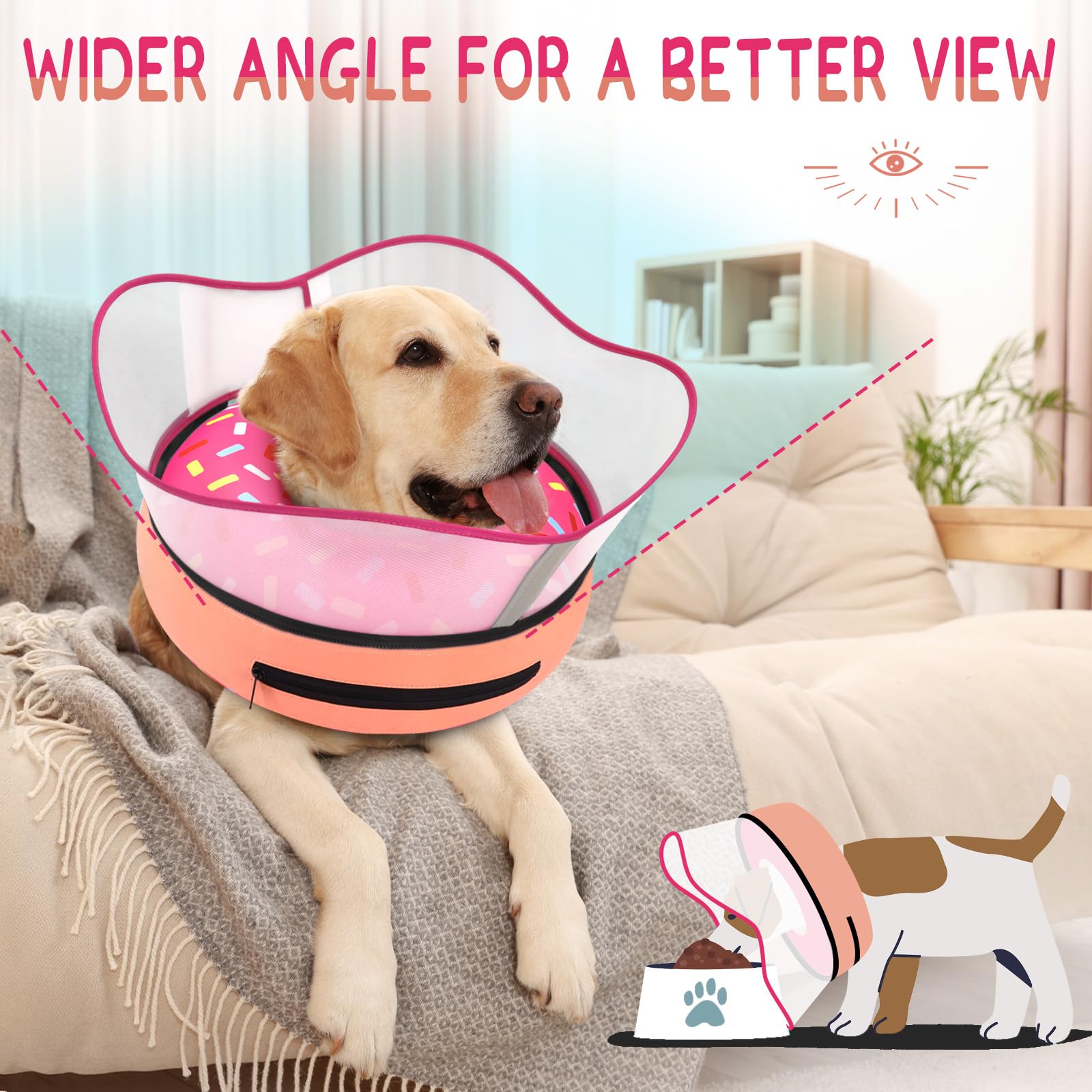 Supet collar dona inflable incluye escudo protector para evitar mordiscos.