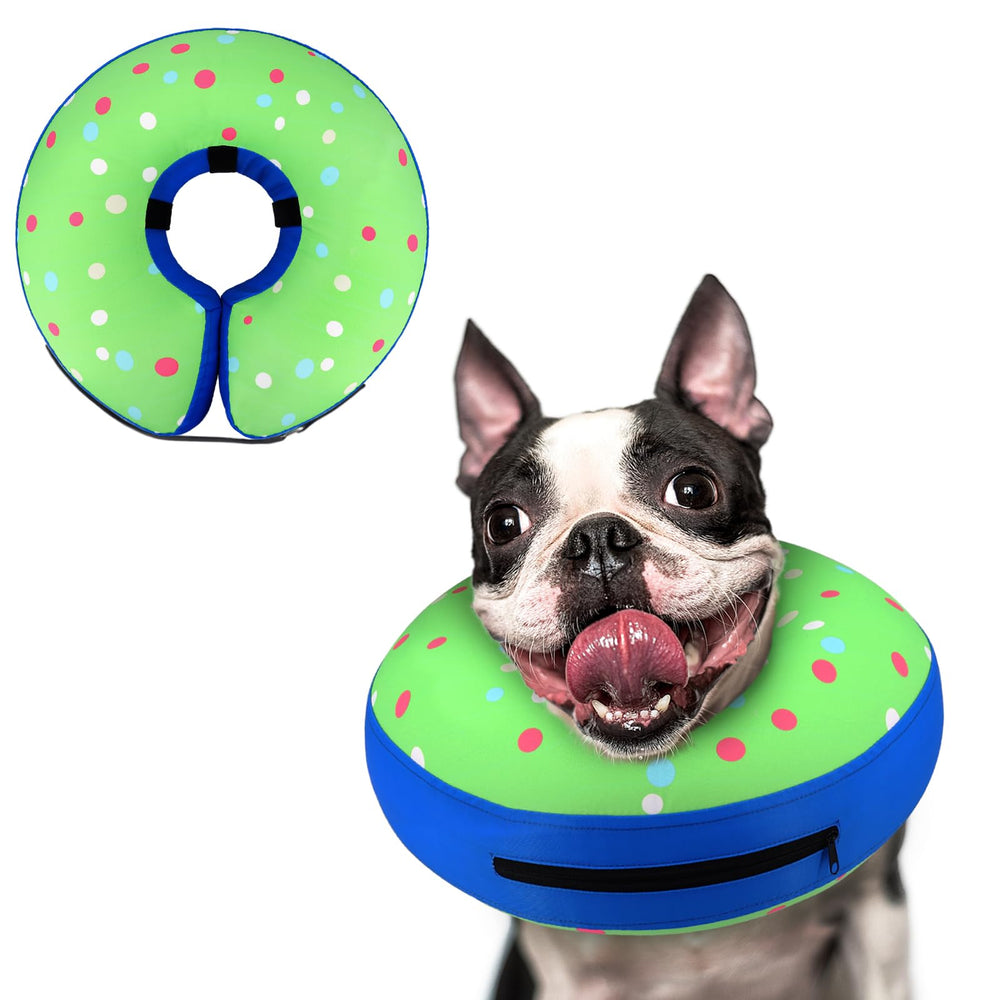 Collar donut inflable de Supet para perros postoperatorio, comodidad y protección.